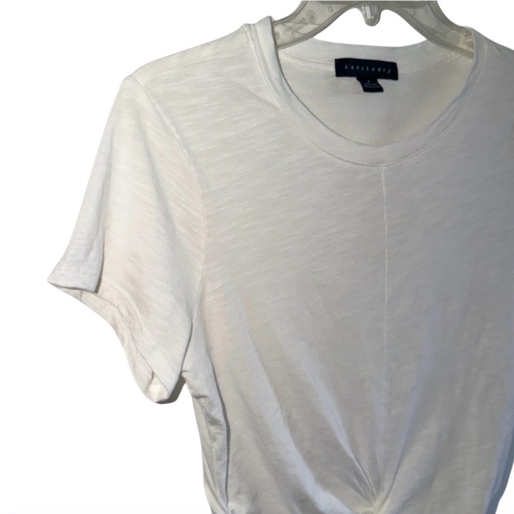 SANCTUARY HIGHSTREET CROP TEE WHITE SZ SMALL Short Sleeve Wrapped Front - Picture 6 of 13